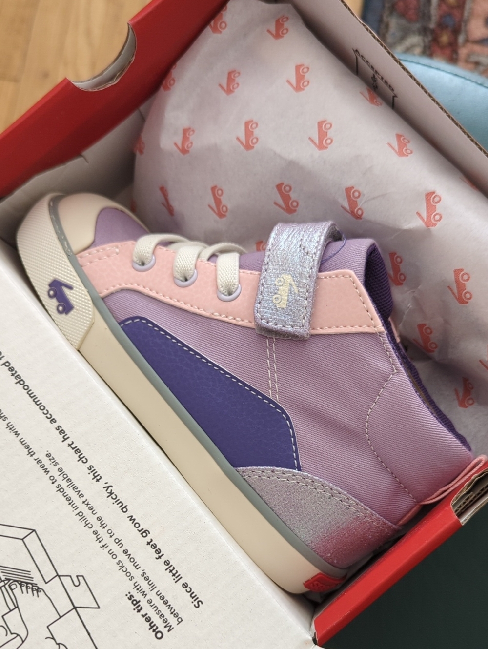See Kai Run Dayton Lavender High Top Sneakers, Little Kids 11
